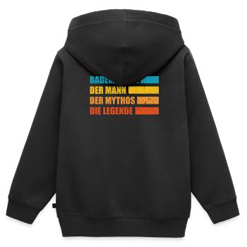 Bademeister Rettungsschwimmer Ehemann - Kinder Premium Organic Zip Hoodie - Schwarz - Hinten - AI Model Kid Male (0cm)