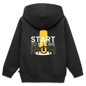 beginnen, reich zu werden - Kinder Premium Organic Zip Hoodie - Schwarz - Hinten - AI Model Kid Male (0cm)