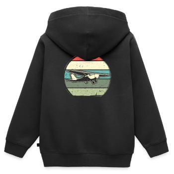 Modèle réduit d’avion modèle réduit d’avion - Sweat Premium à capuche zippé enfant bio - noir - Dos - AI Model Kid Male (0cm)