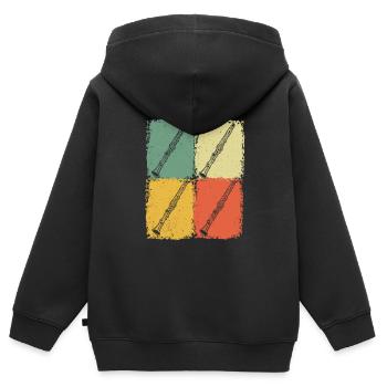 Clarinet Clarinet player Clarinetist - Kids Premium Organic Zip-up Hoodie - black - Back - AI Model Kid Male (0cm)