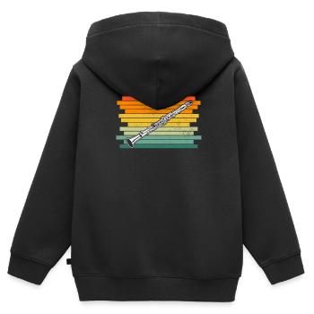 Clarinet Clarinet player Clarinetist - Kids Premium Organic Zip-up Hoodie - black - Back - AI Model Kid Male (0cm)