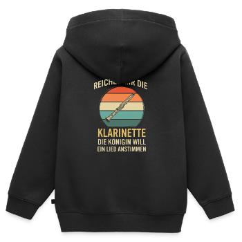 Klarinette Klarinettenspieler Klarinettist - Kinder Premium Organic Zip Hoodie - Schwarz - Hinten - AI Model Kid Male (0cm)