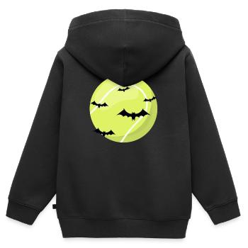 Tennisball mit Fledermäusen - Halloween - Kinder Premium Organic Zip Hoodie - Schwarz - Hinten - AI Model Kid Male (0cm)