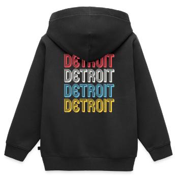 Detroit - Kinder Premium Organic Zip Hoodie - Schwarz - Hinten - AI Model Kid Male (0cm)