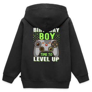 Geburtstagskind Zeit, um Videospiel Geburtstag zu verbessern - Kinder Premium Organic Zip Hoodie - Schwarz - Hinten - AI Model Kid Male (0cm)