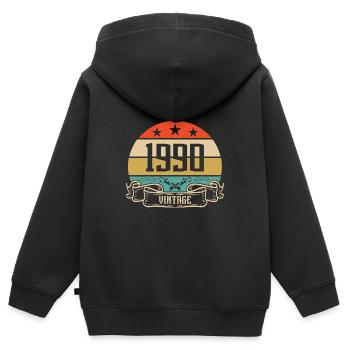 1990 Vintage Geburtstag Retro Classic - Kinder Premium Organic Zip Hoodie - Schwarz - Hinten - AI Model Kid Male (0cm)