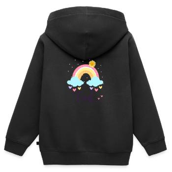 Ich bin schon fünf Geburtstagsshirt 5 Regenbogen - Kinder Premium Organic Zip Hoodie - Schwarz - Hinten - AI Model Kid Male (0cm)