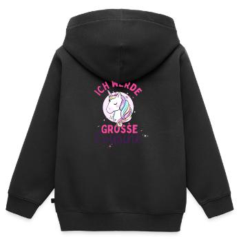 Ich werde Große Cousine 2024 Loading Einhorn Herz - Kinder Premium Organic Zip Hoodie - Schwarz - Hinten - AI Model Kid Male (0cm)