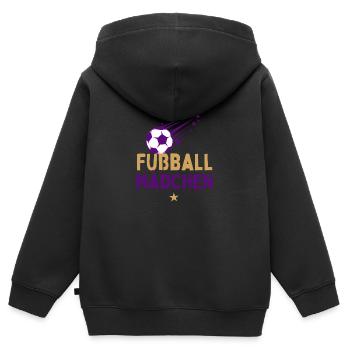 Fußball Coole Mädchen spielen Fußball Fußballerin - Kinder Premium Organic Zip Hoodie - Schwarz - Hinten - AI Model Kid Male (0cm)