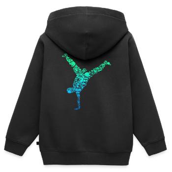 Breakdance Breakdancer Breakdancing - Kinder Premium Organic Zip Hoodie - Schwarz - Hinten - AI Model Kid Male (0cm)