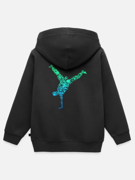 Breakdance Breakdancer Breakdancing - Kinder Premium Organic Zip Hoodie - Schwarz