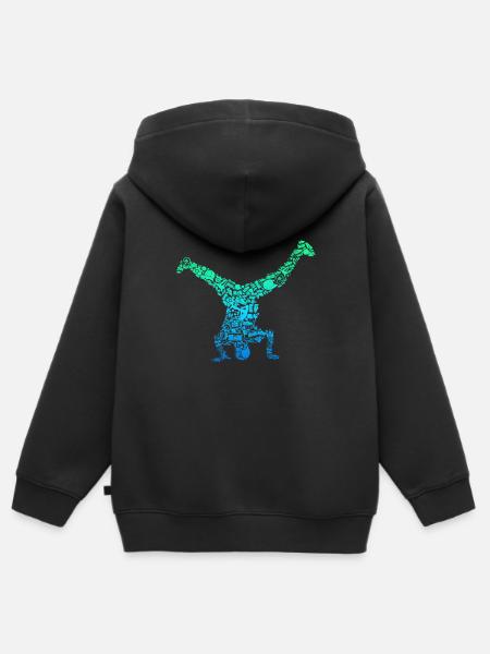 Breakdance Breakdancer Breakdancing - Kinder Premium Organic Zip Hoodie - Schwarz