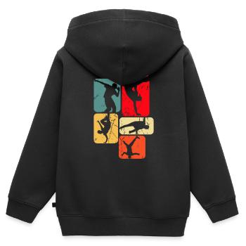 Breakdance Breakdancer Breakdancing - Sweat Premium à capuche zippé enfant bio - noir - Dos - AI Model Kid Male (0cm)