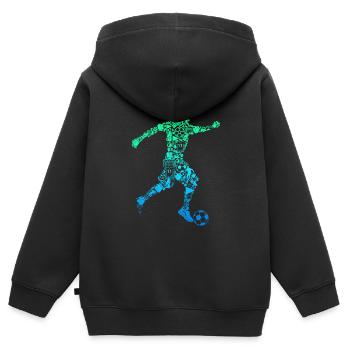 Fußball Fußballer Jungen Kinder - Kinder Premium Organic Zip Hoodie - Schwarz - Hinten - AI Model Kid Male (0cm)