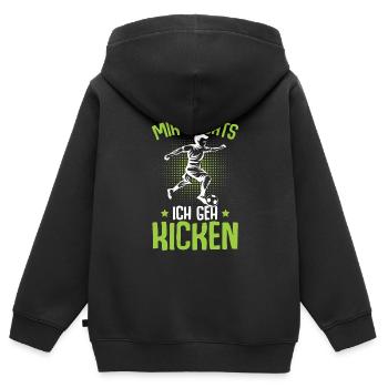 Mir reichts ich geh kicken Fußball Fußballer - Kinder Premium Organic Zip Hoodie - Schwarz - Hinten - AI Model Kid Male (0cm)