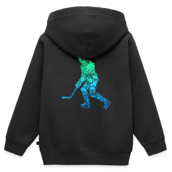 Eishockey Eishockeyspieler Kinder Jungen - Kinder Premium Organic Zip Hoodie - Schwarz - Hinten - AI Model Kid Male (0cm)