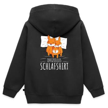 Offizielles Schlafshirt Eichhörnchen Familie - Kinder Premium Organic Zip Hoodie - Schwarz - Hinten - AI Model Kid Male (0cm)