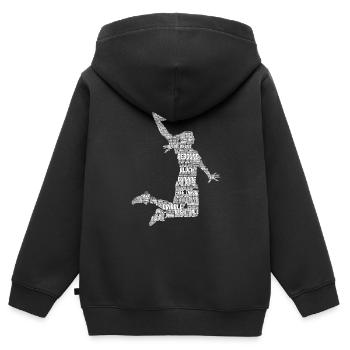 Basketball Mädchen Basketballerin Damen - Kinder Premium Organic Zip Hoodie - Schwarz - Hinten - AI Model Kid Male (0cm)