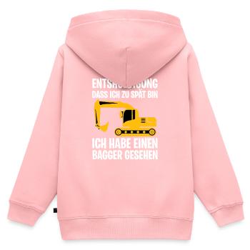 Bagger Excavator - Kinder Premium Organic Zip Hoodie - Rosa - Hinten - AI Model Kid Female (0cm)