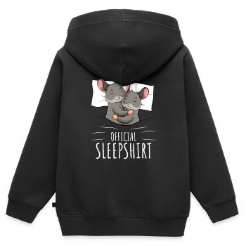 Chinchilla Sleeper Shirt - Kids Premium Organic Zip-up Hoodie - black - Back - AI Model Kid Male (0cm)