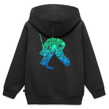 Eishockey Torwart Eishockeyspieler Jungen Kinder - Kinder Premium Organic Zip Hoodie - Schwarz - Hinten - AI Model Kid Male (0cm)