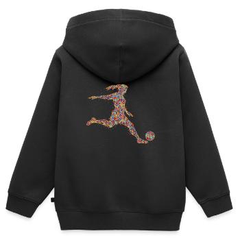 Fußball Mädchen Fußballerin Frauen - Kinder Premium Organic Zip Hoodie - Schwarz - Hinten - AI Model Kid Male (0cm)