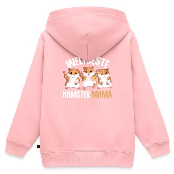 Hamster Mama Goldhamster Damen - Kinder Premium Organic Zip Hoodie - Rosa - Hinten - AI Model Kid Female (0cm)