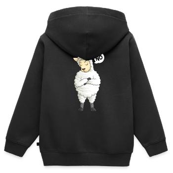 Schaf Nö Schafe Schäfer - Kinder Premium Organic Zip Hoodie - Schwarz - Hinten - AI Model Kid Male (0cm)