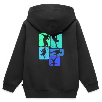 Breakdance Breakdancer Breakdancing Kinder Jungen - Kinder Premium Organic Zip Hoodie - Schwarz - Hinten - AI Model Kid Male (0cm)