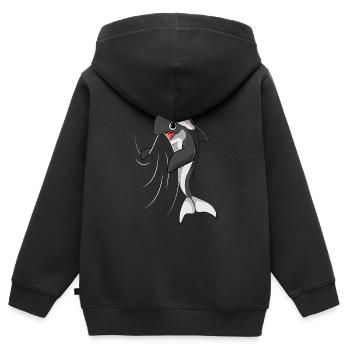 Orca Whale Killer Whale Enfants Garçons - Sweat Premium à capuche zippé enfant bio - noir - Dos - AI Model Kid Male (0cm)