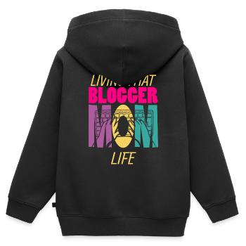 Living That Blogger Mom Life Mama Blogger - Kinder Premium Organic Zip Hoodie - Schwarz - Hinten - AI Model Kid Male (0cm)