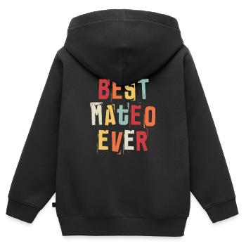 Bester Mateo aller Zeiten Beliebte Retro-Geburtsnamen Mateo - Kinder Premium Organic Zip Hoodie - Schwarz - Hinten - AI Model Kid Male (0cm)