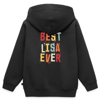Beste Lisa Beliebte Geburtsnamen Lisa Kostüm - Kinder Premium Organic Zip Hoodie - Schwarz - Hinten - AI Model Kid Male (0cm)