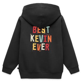 Beste Kevin Beliebte Geburtsnamen Kevin Kostüm - Kinder Premium Organic Zip Hoodie - Schwarz - Hinten - AI Model Kid Male (0cm)