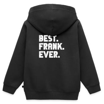 Beste Frank aller Zeiten Beliebte Geburtsnamen Frank Kostüm - Kinder Premium Organic Zip Hoodie - Schwarz - Hinten - AI Model Kid Male (0cm)