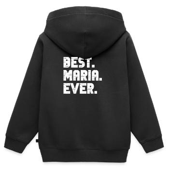Meilleur Maria Jamais Noms de naissance populaires Maria Costume - Sweat Premium à capuche zippé enfant bio - noir - Dos - AI Model Kid Male (0cm)
