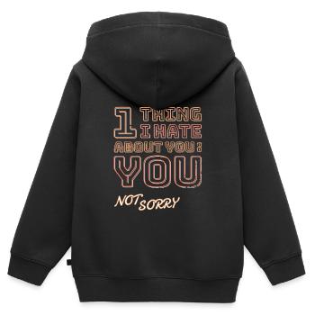 One thing I hate about you is you! - Kinder Premium Organic Zip Hoodie - Schwarz - Hinten - AI Model Kid Male (0cm)