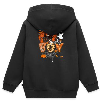 Spooky Boy Halloween Creeper Gift - Kinder Premium Organic Zip Hoodie - Schwarz - Hinten - AI Model Kid Male (0cm)