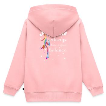 Aerial Silk Akrobatik Circus Aerialist - Kinder Premium Organic Zip Hoodie - Rosa - Hinten - AI Model Kid Female (0cm)