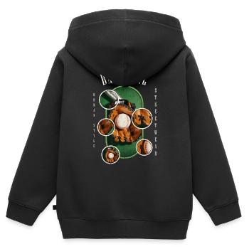 Baseball Ball Handschuh Schläger Vintage Retro - Kinder Premium Organic Zip Hoodie - Schwarz - Hinten - AI Model Kid Male (0cm)