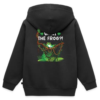 Was Zum Frosch? ! - Rotäugiger Laubfrosch - Kinder Premium Organic Zip Hoodie - Schwarz - Hinten - AI Model Kid Male (0cm)