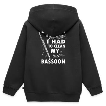 Holzblasinstrument Musik Bassoonist - Kinder Premium Organic Zip Hoodie - Schwarz - Hinten - AI Model Kid Male (0cm)