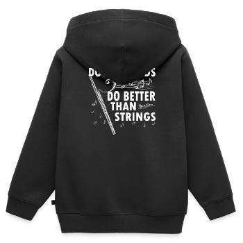Holzblasinstrument Musik Bassoonist - Kinder Premium Organic Zip Hoodie - Schwarz - Hinten - AI Model Kid Male (0cm)