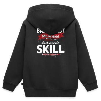 Holzblasinstrument Musik Bassoonist - Kinder Premium Organic Zip Hoodie - Schwarz - Hinten - AI Model Kid Male (0cm)