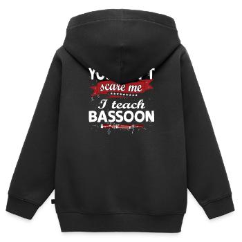 Holzblasinstrument Musik Bassoonist - Kinder Premium Organic Zip Hoodie - Schwarz - Hinten - AI Model Kid Male (0cm)