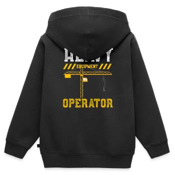 Heavy Equipment Operator - Kinder Premium Organic Zip Hoodie - Schwarz - Hinten - AI Model Kid Male (0cm)