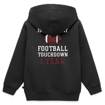 1st Birthday Football Touchdown... - Kinder Premium Organic Zip Hoodie - Schwarz - Hinten - AI Model Kid Male (0cm)