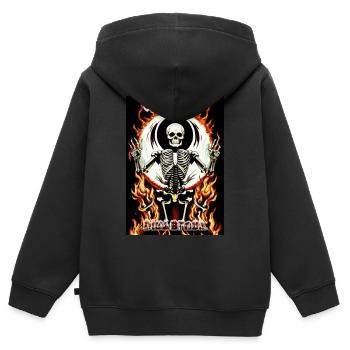 Skelly Hölle - Kinder Premium Organic Zip Hoodie - Schwarz - Hinten - AI Model Kid Male (0cm)
