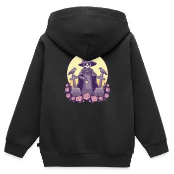 Kawaii Pastel Goth Niedlicher Witchy Death - Kinder Premium Organic Zip Hoodie - Schwarz - Hinten - AI Model Kid Male (0cm)