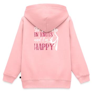 Aerial Silk Akrobatik Circus Aerialist - Kinder Premium Organic Zip Hoodie - Rosa - Hinten - AI Model Kid Female (0cm)